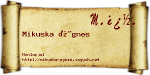 Mikuska Ágnes névjegykártya